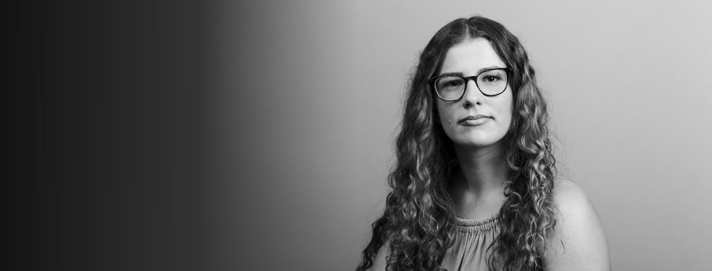 Female student wearing glasses portrait
