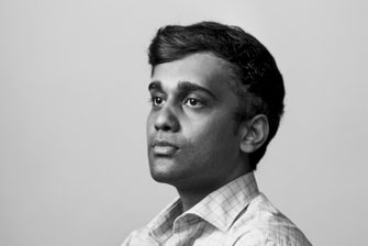 Male student on campus portrait