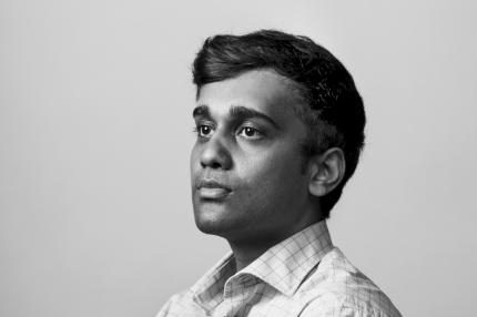 Male student on campus portrait