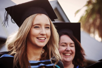 Students graduating happy