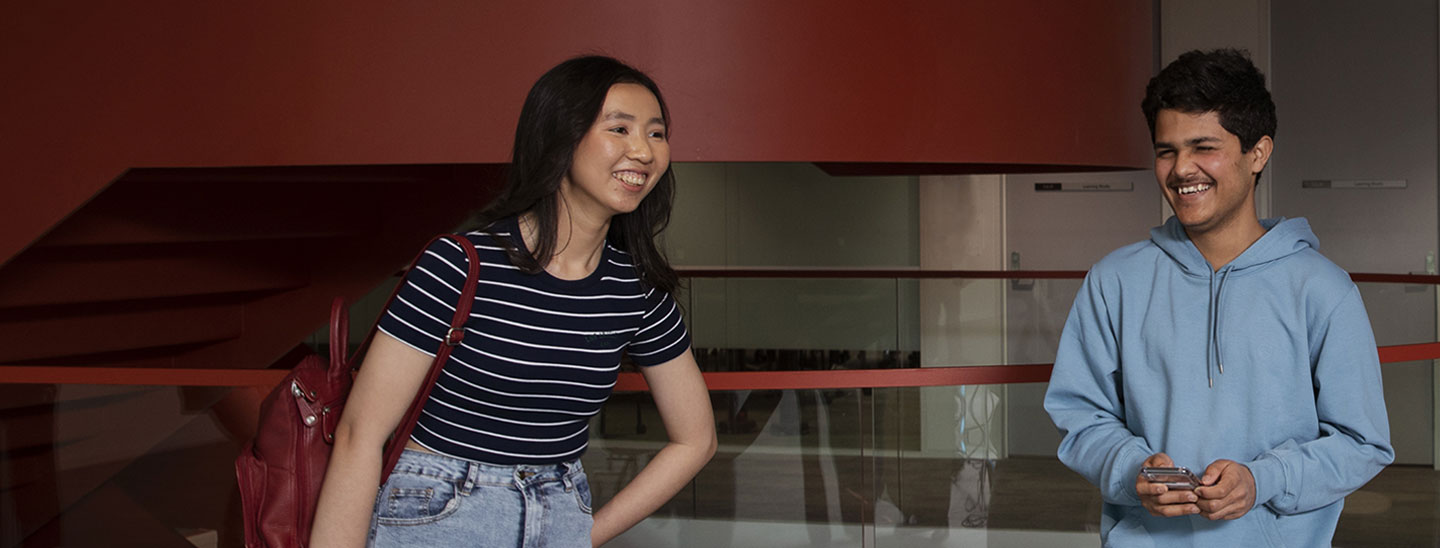 Students happy together on campus